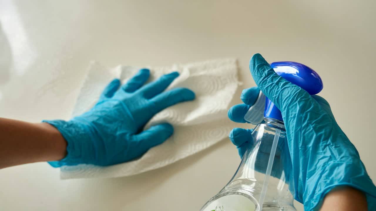 Textil mit einem Fleck wird gereinigt