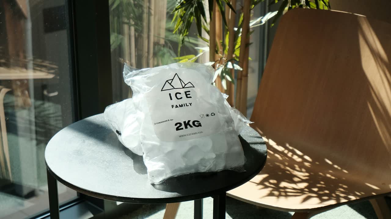 Eiswürfel in einem Gefrierbeutel