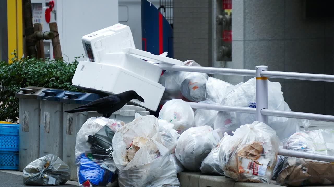 Müllsäcke und Recyclingtonnen
